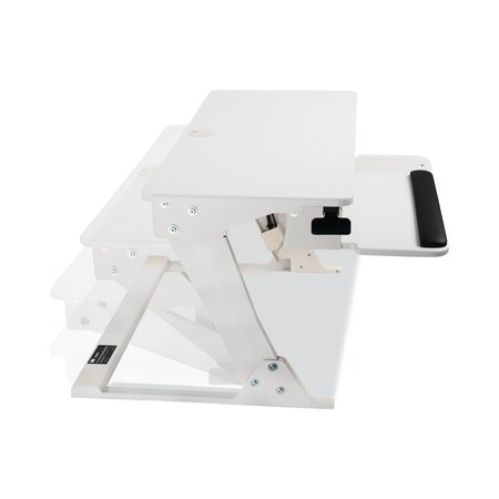 3M Precision Standing Desk, 35.4" x 23.2" x 6.2" to 20", White 7100218387